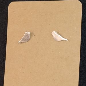 Silver bird post earrings NWOT